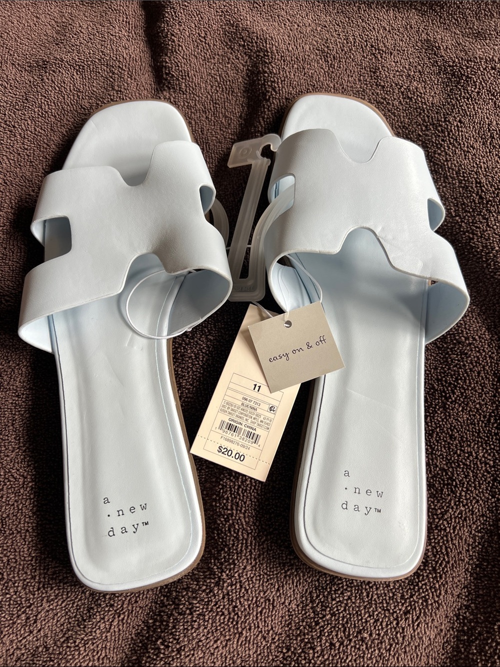 NWT a new day Pale Blue Cutout Slide Sandals
